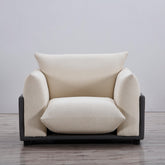 The Puff Boucle Occasional Chair - Natural White - BUBULAND HOME