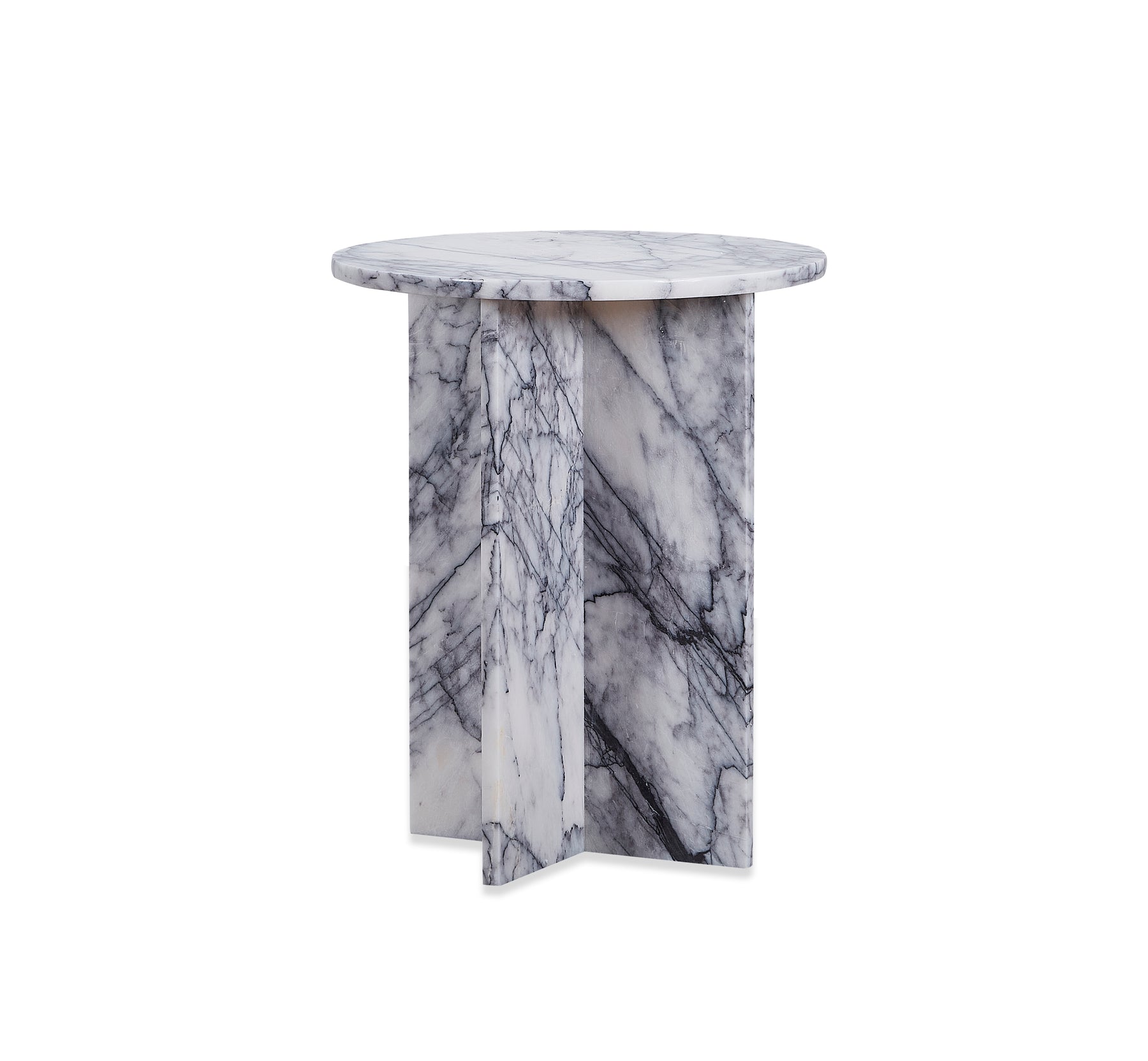 Lilac White Marble Side Table - BUBULAND HOME
