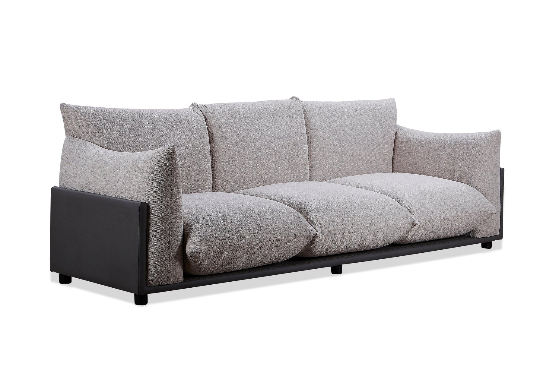 The Puff 3 Seater Boucle Sofa - Dove Grey - BUBULAND HOME