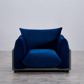 The Puff Velvet Occasional Chair - Blue - BUBULAND HOME