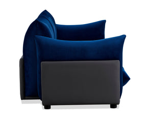 The Puff 3 Seater Velvet Sofa - Blue - BUBULAND HOME