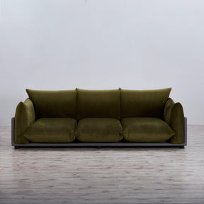 The Puff 3 Seater Velvet Sofa - Moss Green - BUBULAND HOME