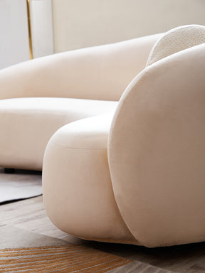 Curvo 2.5 Seater Velvet Sofa - Shell - BUBULAND HOME