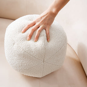 Louis Ball Cushions - Natural White Boucle - BUBULAND HOME