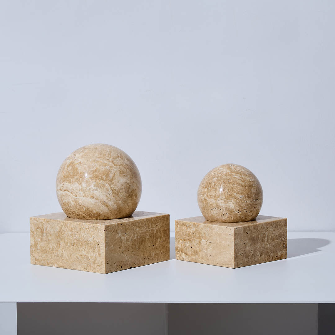 Pearl Travertine Sculptural Decor - Small & Large Size - BUBULAND HOME