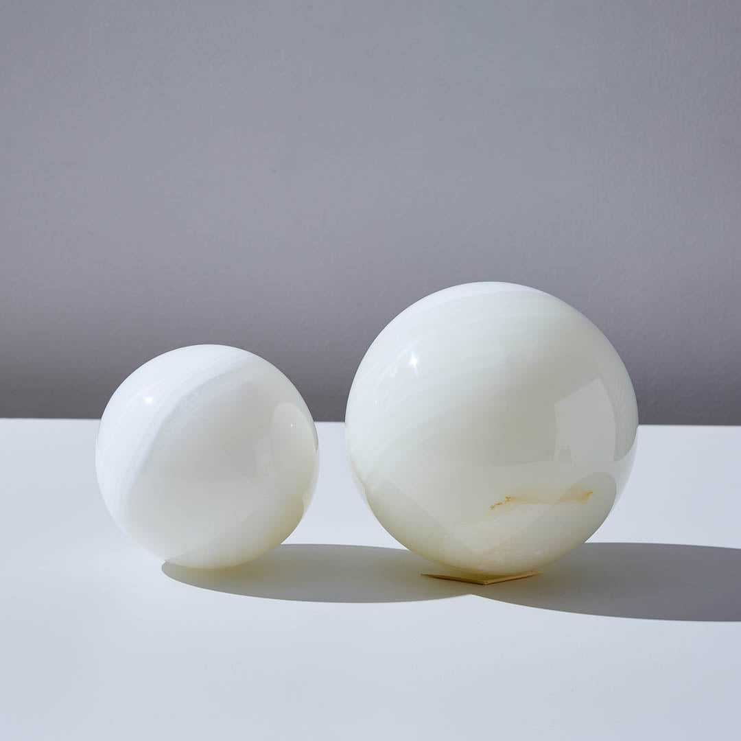 Pearl White Marble Sculptural Decor - Small & Large Size - BUBULAND HOME