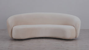 Curvo 3 Seater Velvet Sofa - Shell