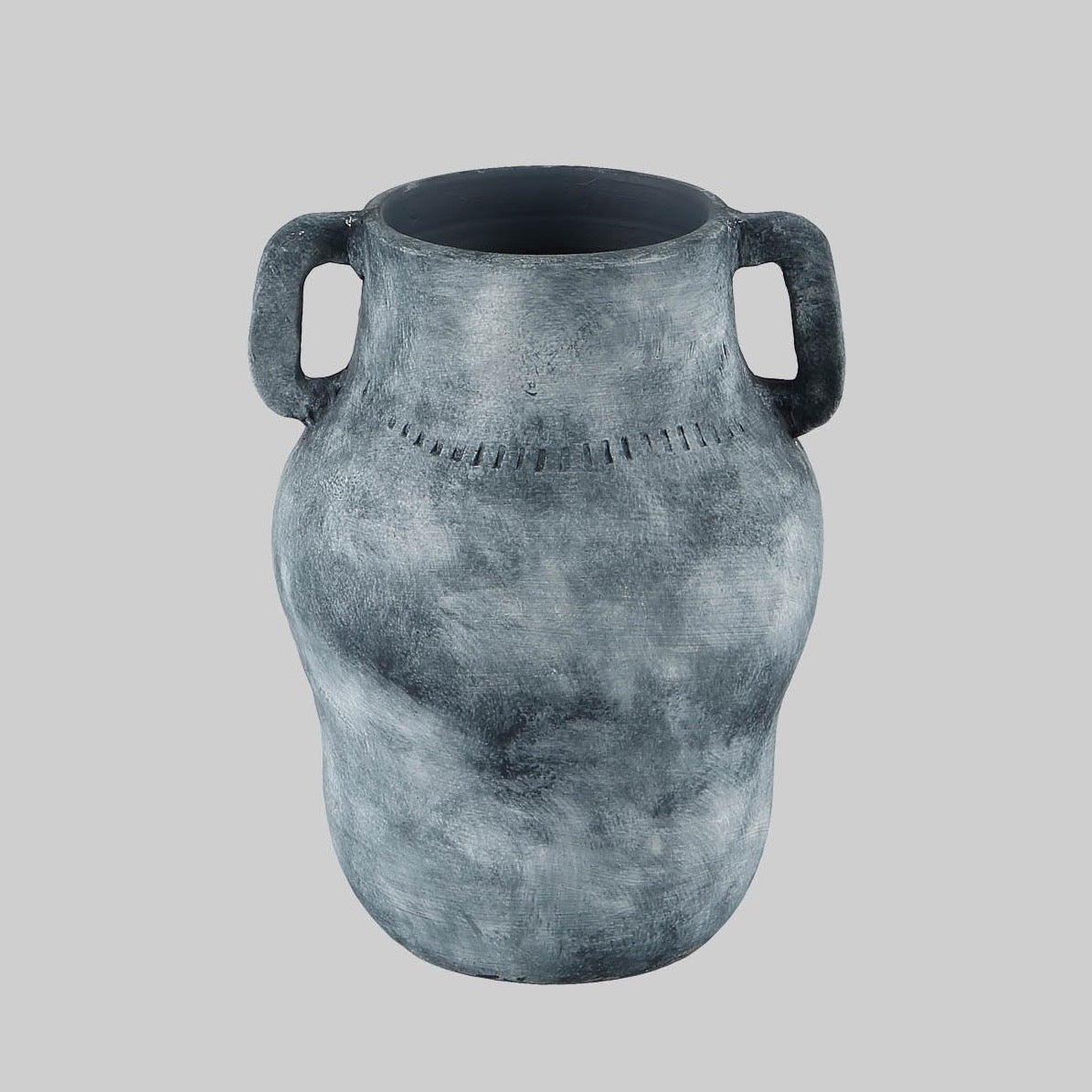Blue-Grey Handle Ceramic Vase - BUBULAND HOME