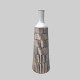 White and Brown Floor Vase - BUBULAND HOME