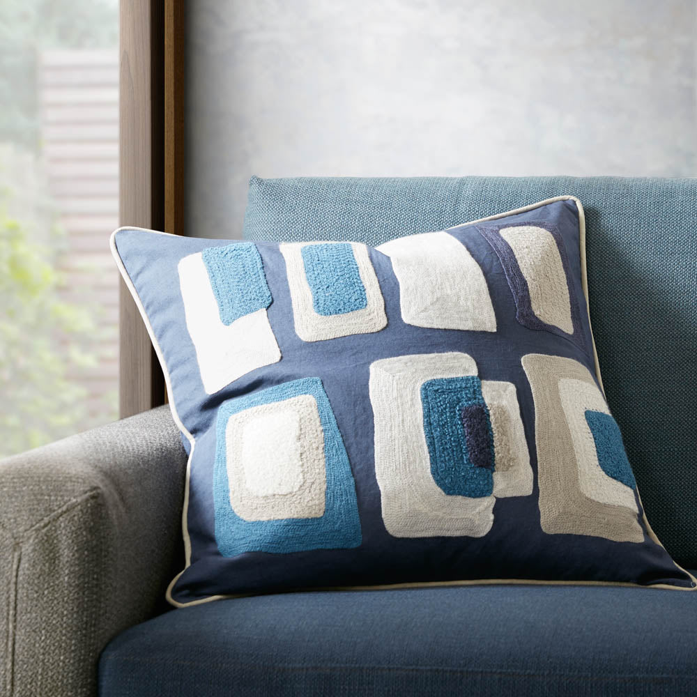Kinsey Cotton Embroidered Cushions - BUBULAND HOME