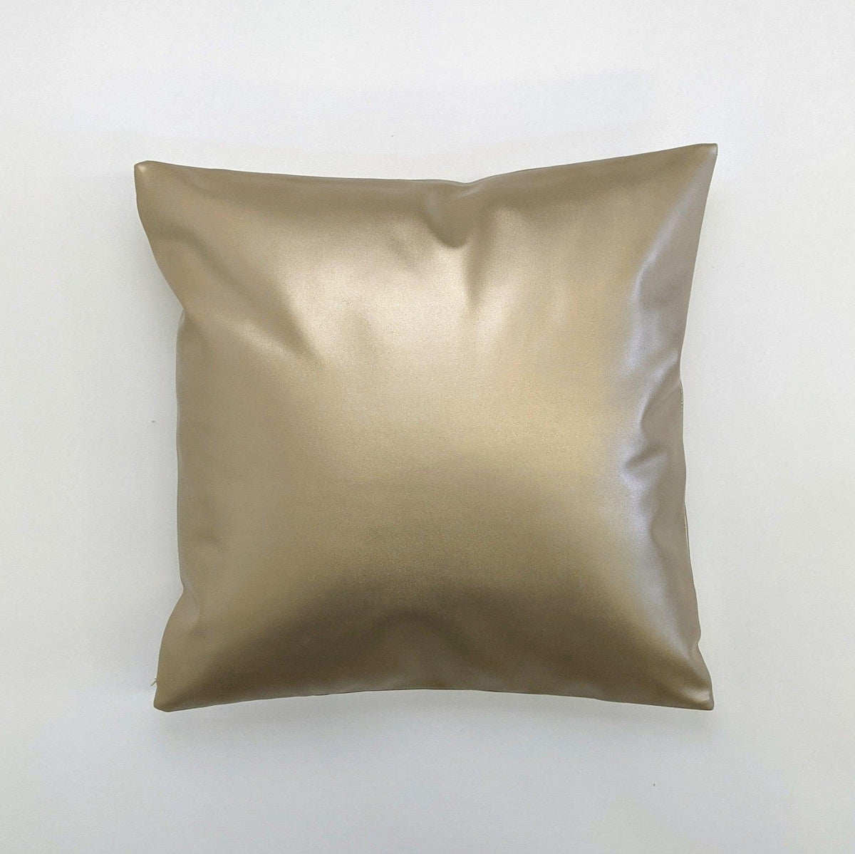 Zuri Gold Faux Leather Square Cushion - BUBULAND HOME