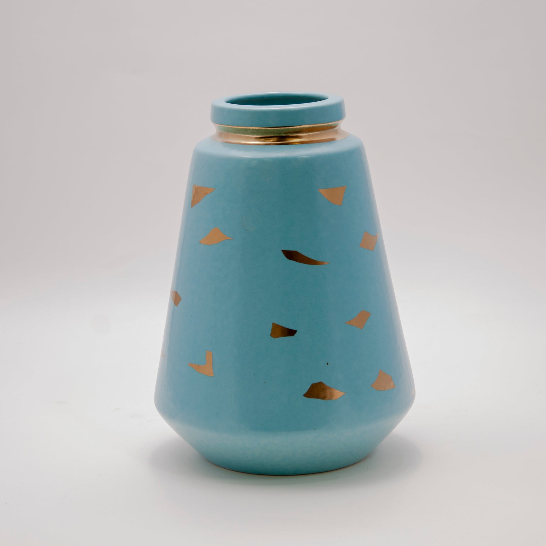Blue Gold Irregular Vase - BUBULAND HOME