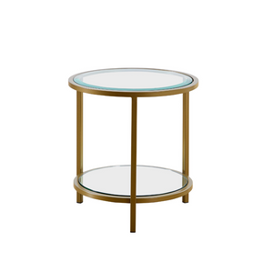 Stella Glass & Brass Side Table - BUBULAND HOME