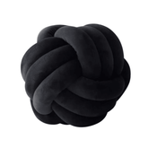 Zoe Velvet Knot Ball Cushion Midnight Black - BUBULAND HOME