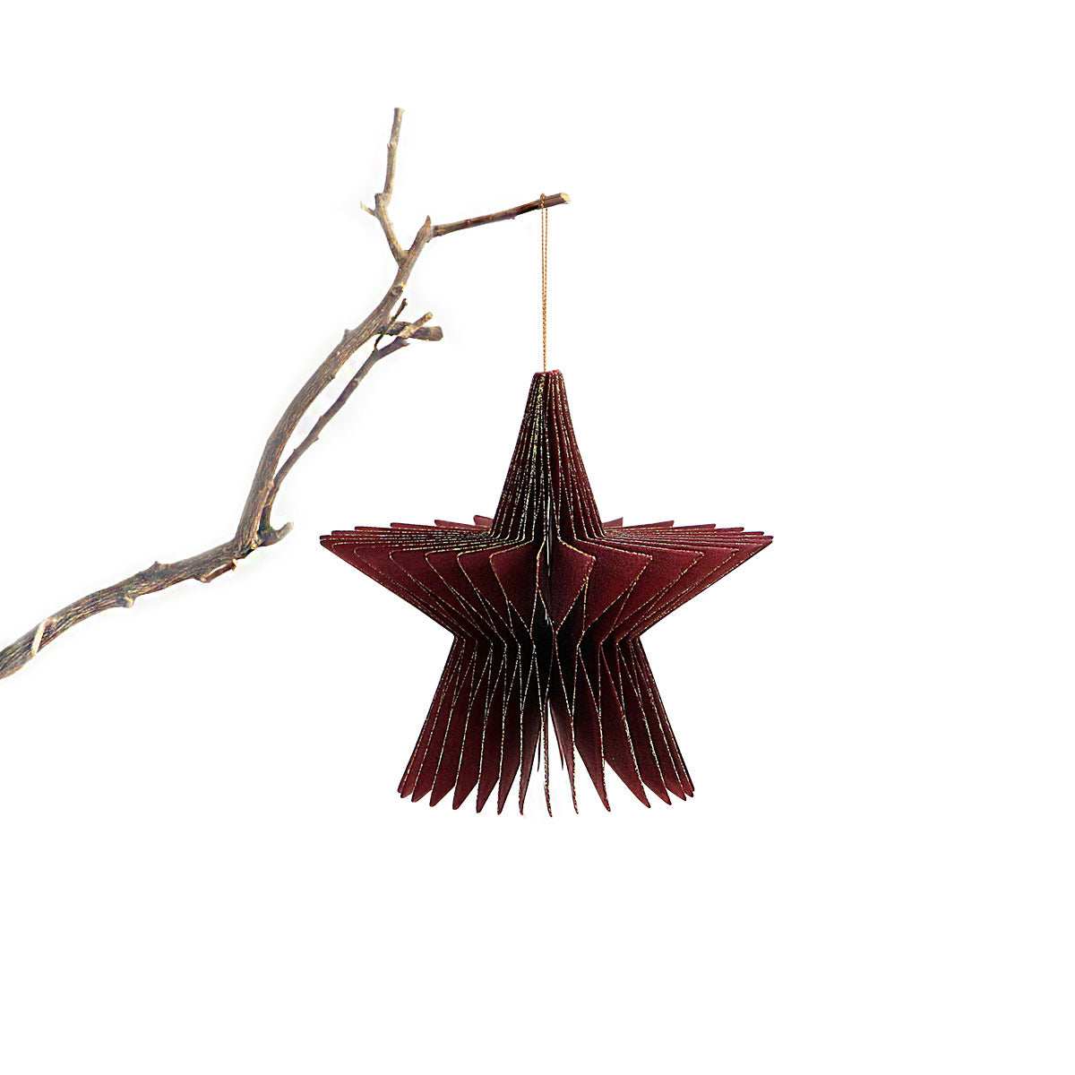 Happy Elves Origami Decoration - Star Wine Red - BUBULAND HOME