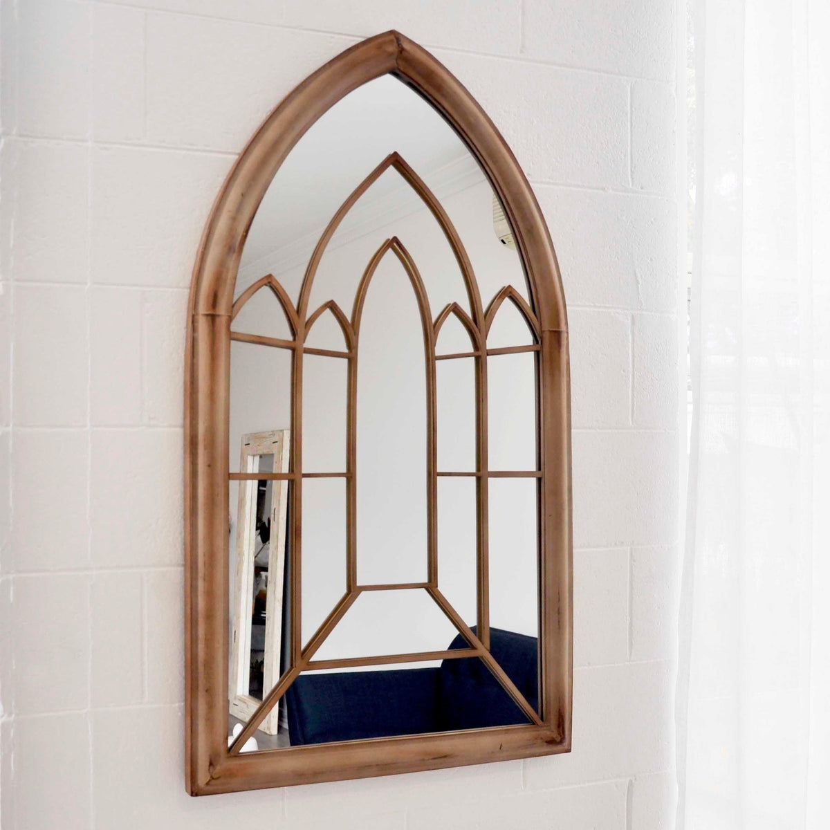 Window Arched Wall Mirror | Metal Frame - BUBULAND HOME