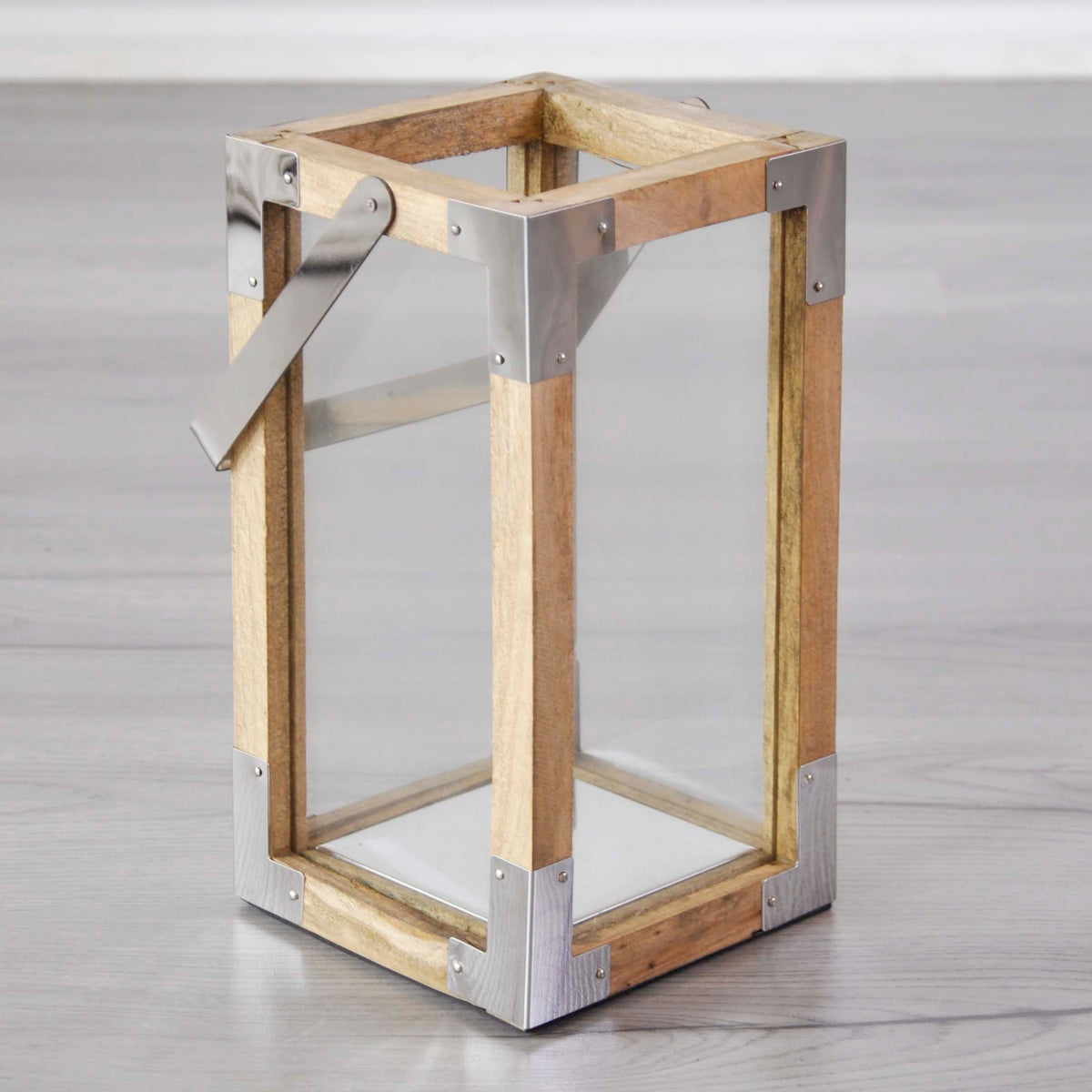 Bauhaus Box Lantern - Natural Wood - BUBULAND HOME