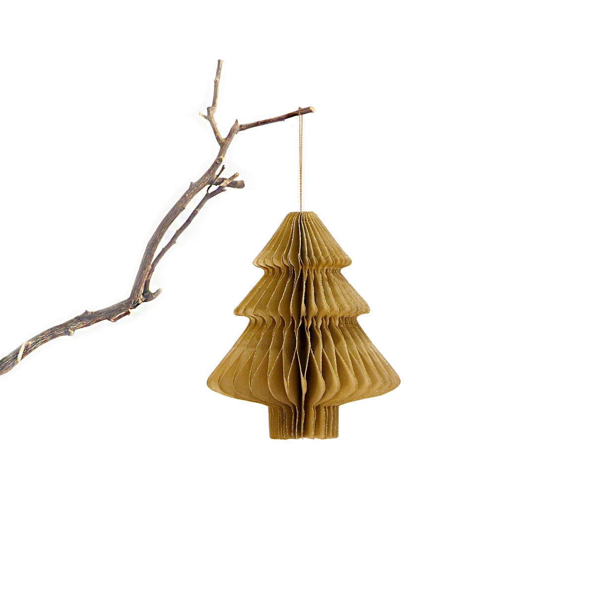 Happy Elves Origami Decoration - Christmas Tree Gold - BUBULAND HOME